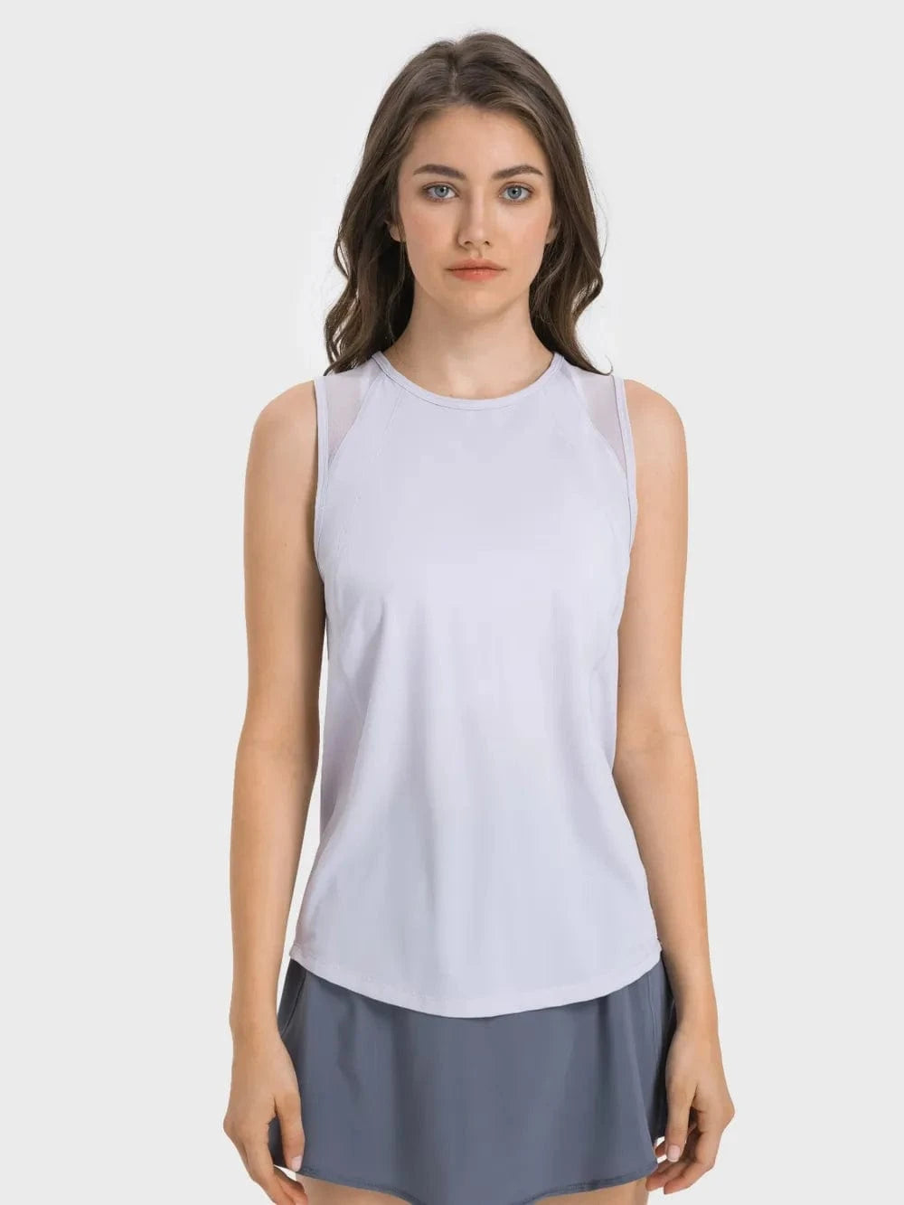 Millennia Cutout Back Round Neck Active Tank - ShalayeFashion