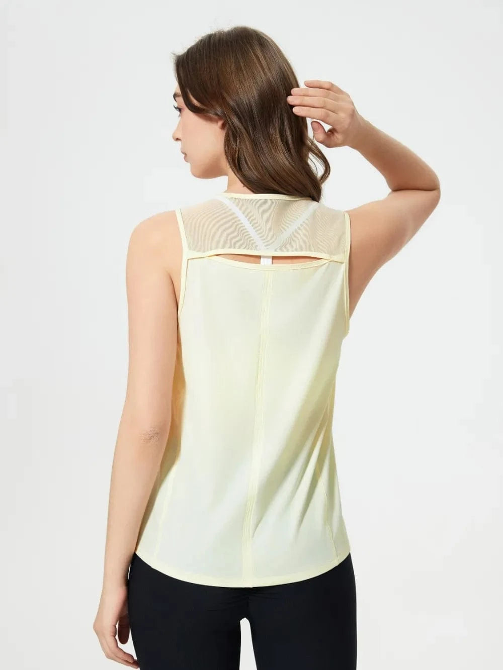 Millennia Cutout Back Round Neck Active Tank - ShalayeFashion