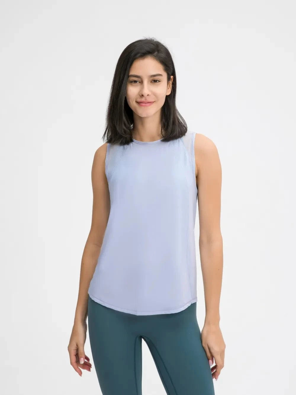 Millennia Cutout Back Round Neck Active Tank - ShalayeFashion