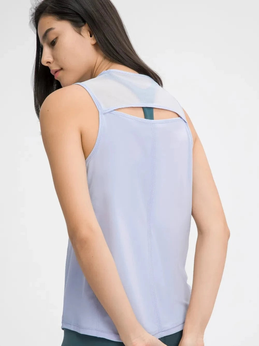 Millennia Cutout Back Round Neck Active Tank - ShalayeFashion