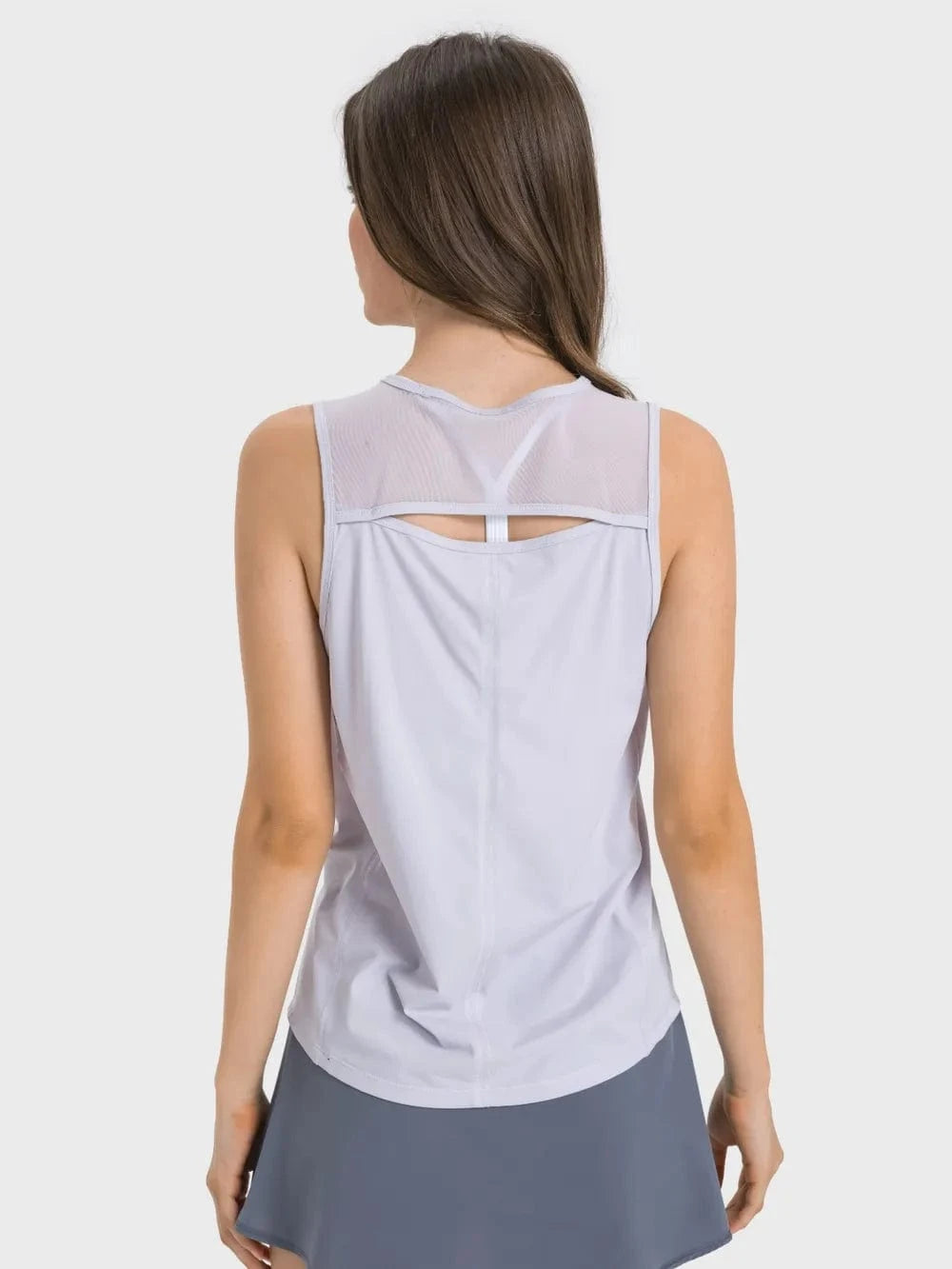 Millennia Cutout Back Round Neck Active Tank - ShalayeFashion