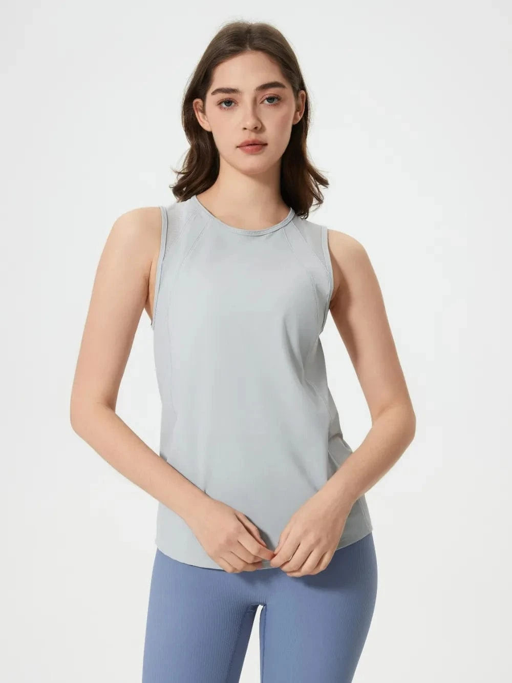 Millennia Cutout Back Round Neck Active Tank - ShalayeFashion
