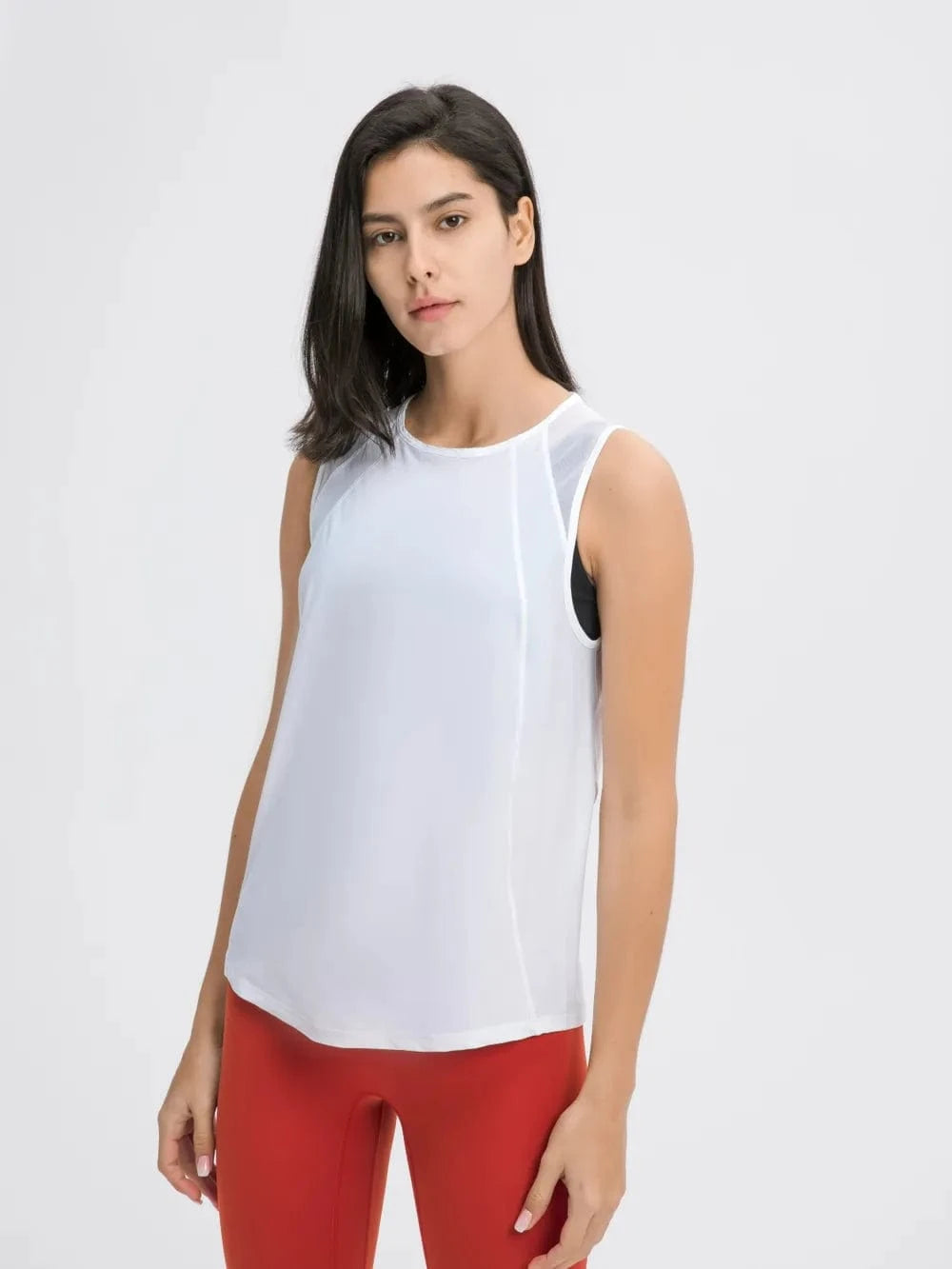 Millennia Cutout Back Round Neck Active Tank - ShalayeFashion