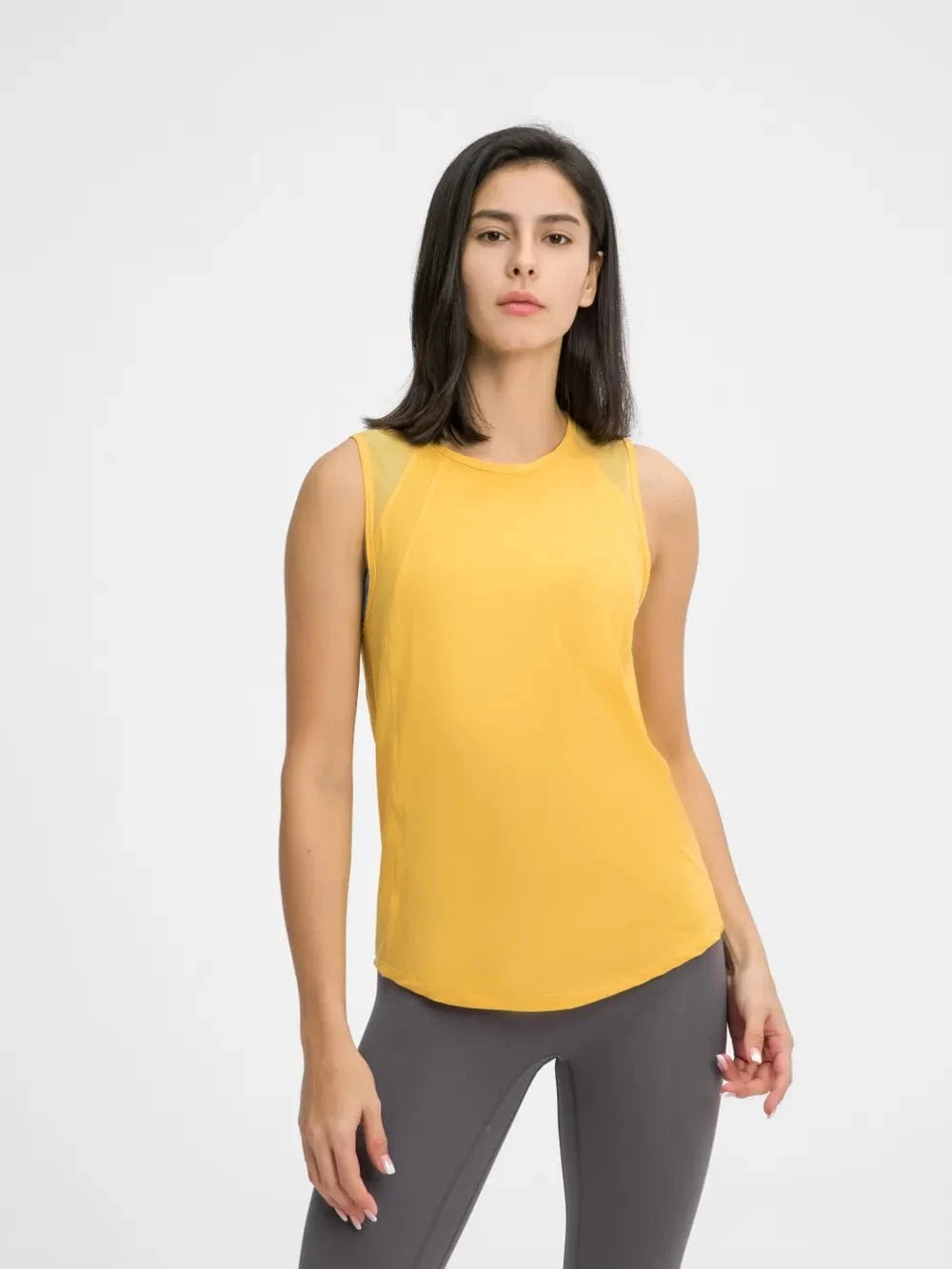 Millennia Cutout Back Round Neck Active Tank - ShalayeFashion