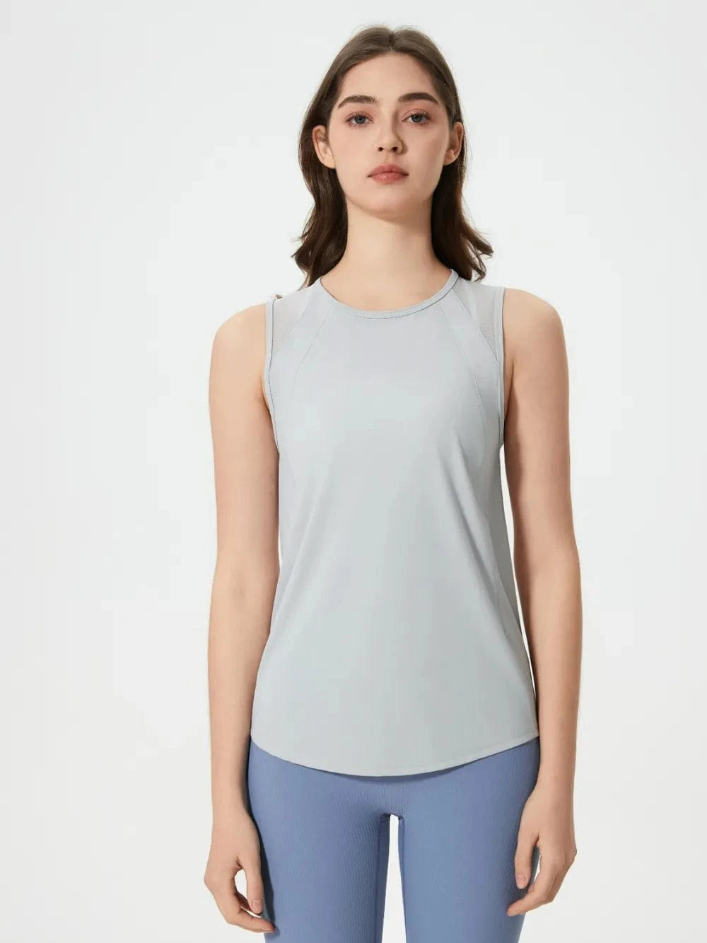 Millennia Cutout Back Round Neck Active Tank - ShalayeFashion