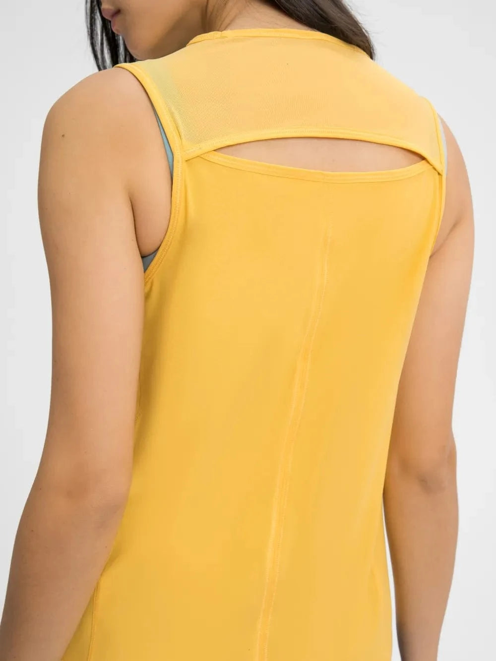 Millennia Cutout Back Round Neck Active Tank - ShalayeFashion