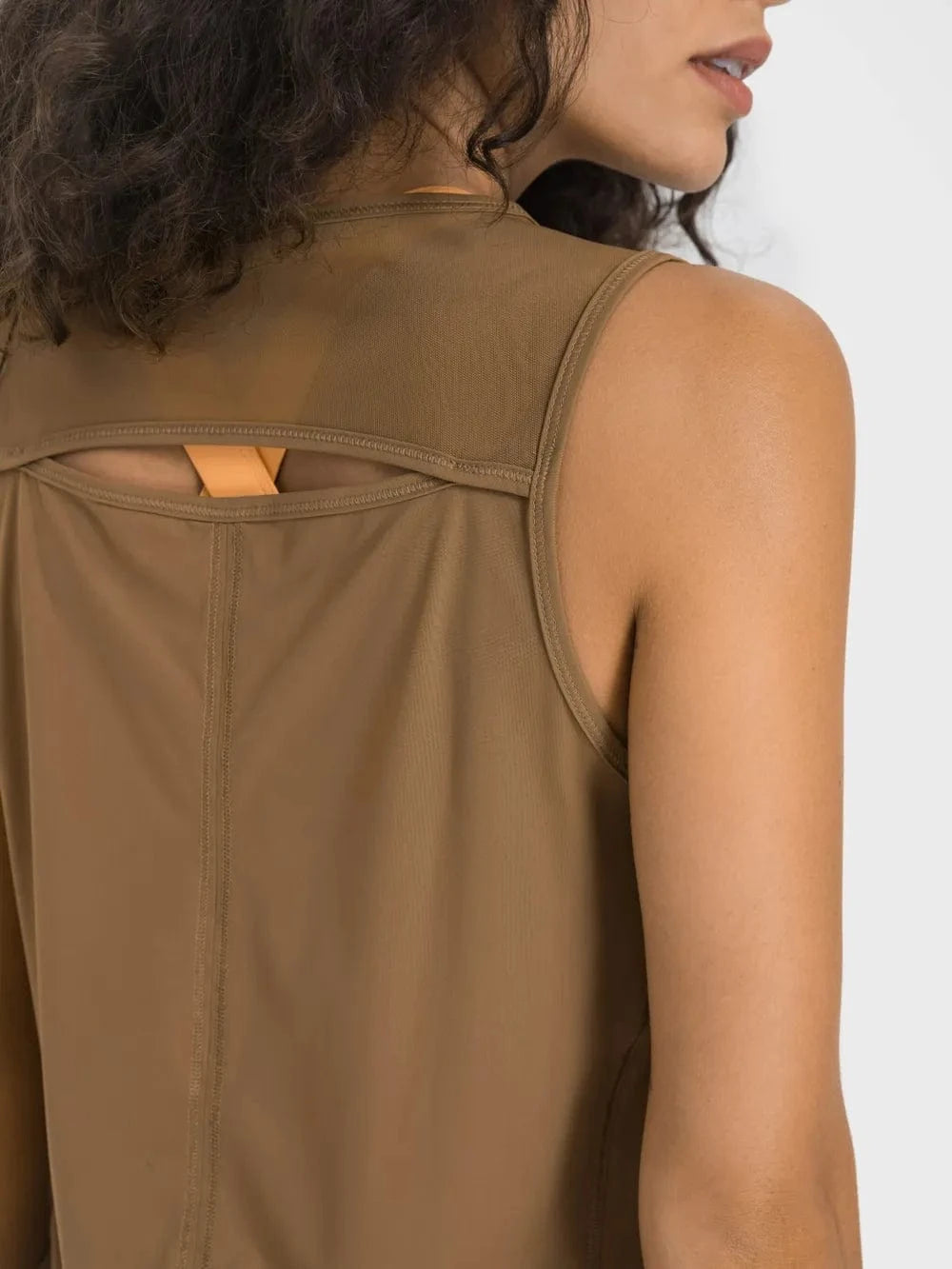 Millennia Cutout Back Round Neck Active Tank - ShalayeFashion