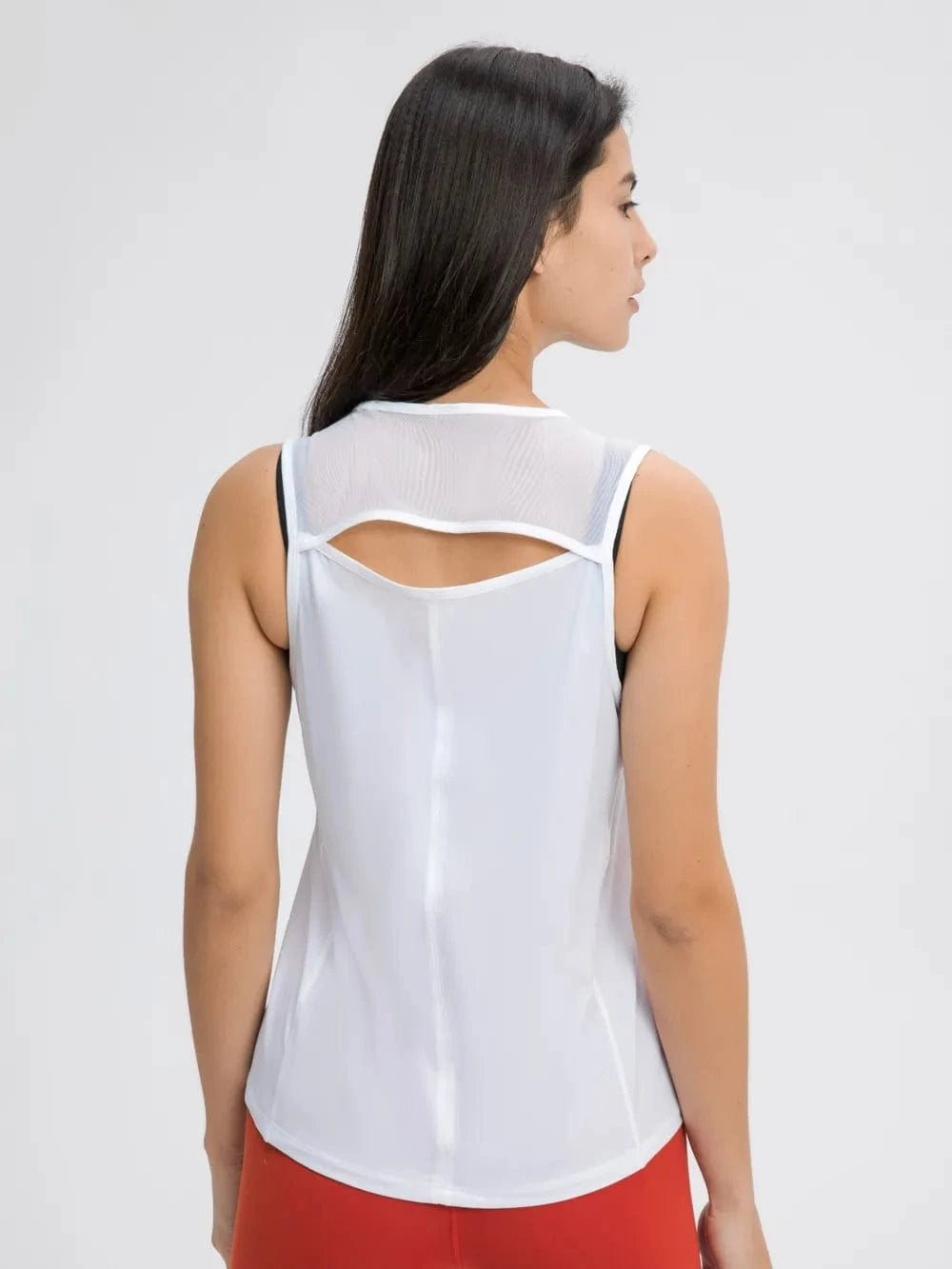Millennia Cutout Back Round Neck Active Tank - ShalayeFashion