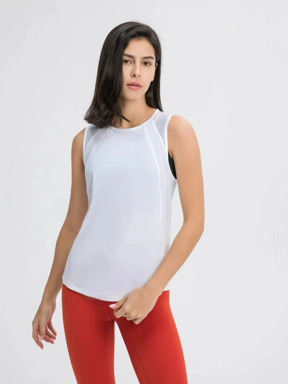 Millennia Cutout Back Round Neck Active Tank - ShalayeFashion