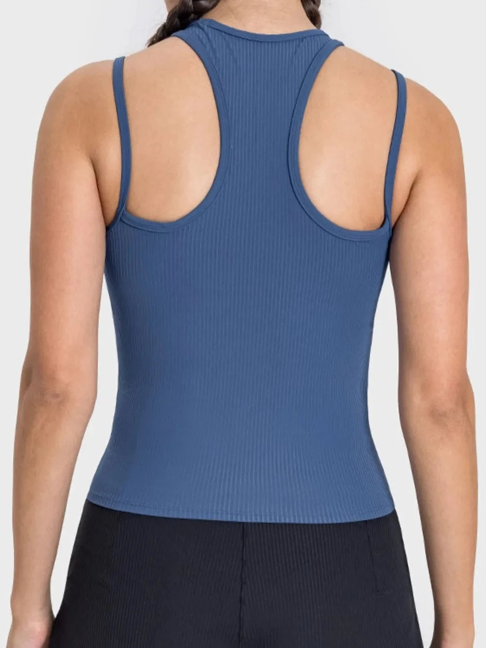 Millennia Cutout Round Neck Racerback Active Tank - ShalayeFashion