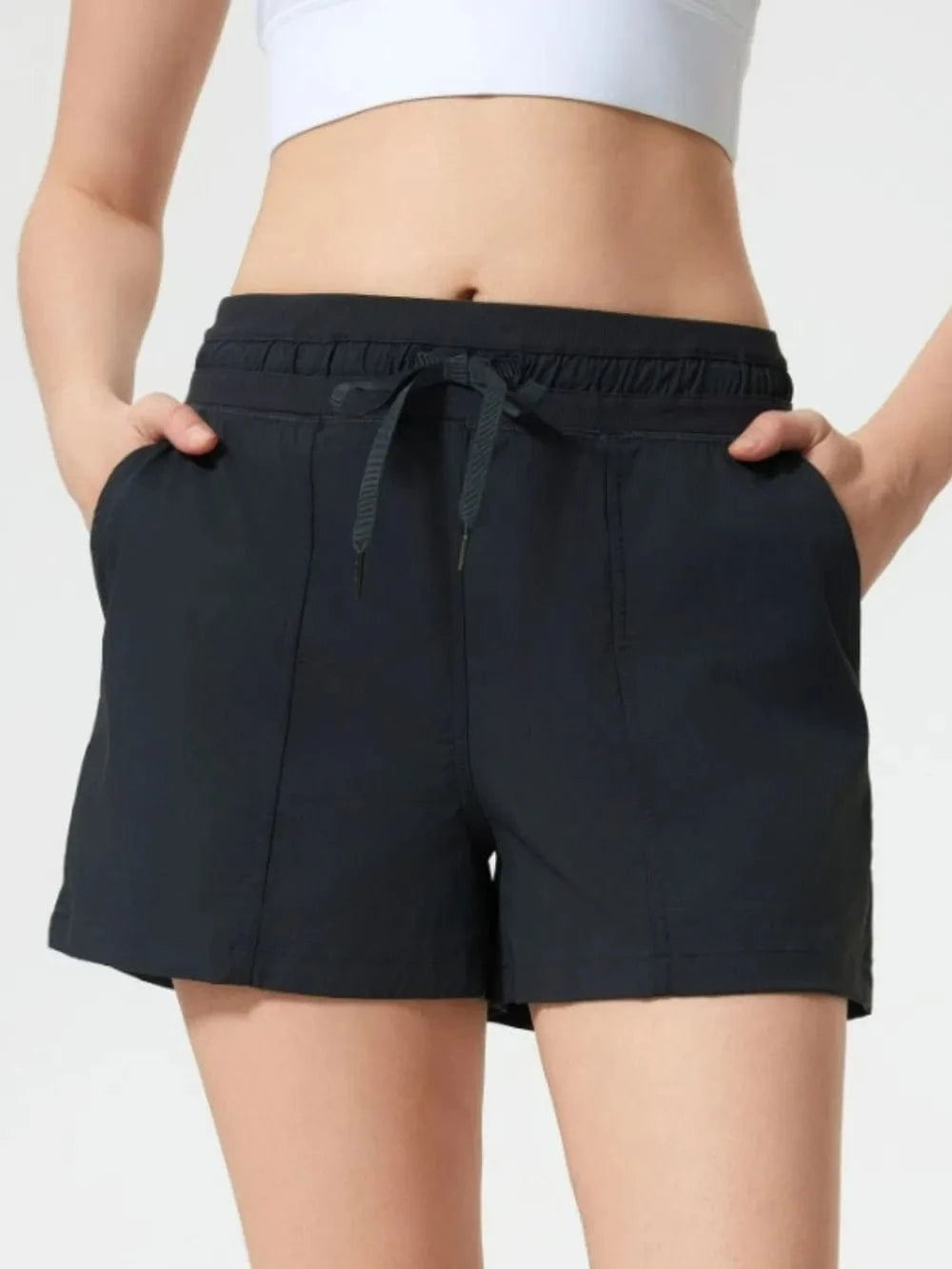 Millennia Drawstring Active Shorts with Pockets - ShalayeFashion