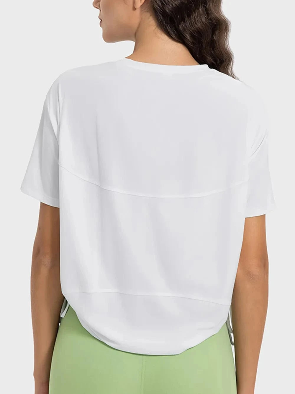 Millennia Drawstring Round Neck Short Sleeve Active T-Shirt - ShalayeFashion