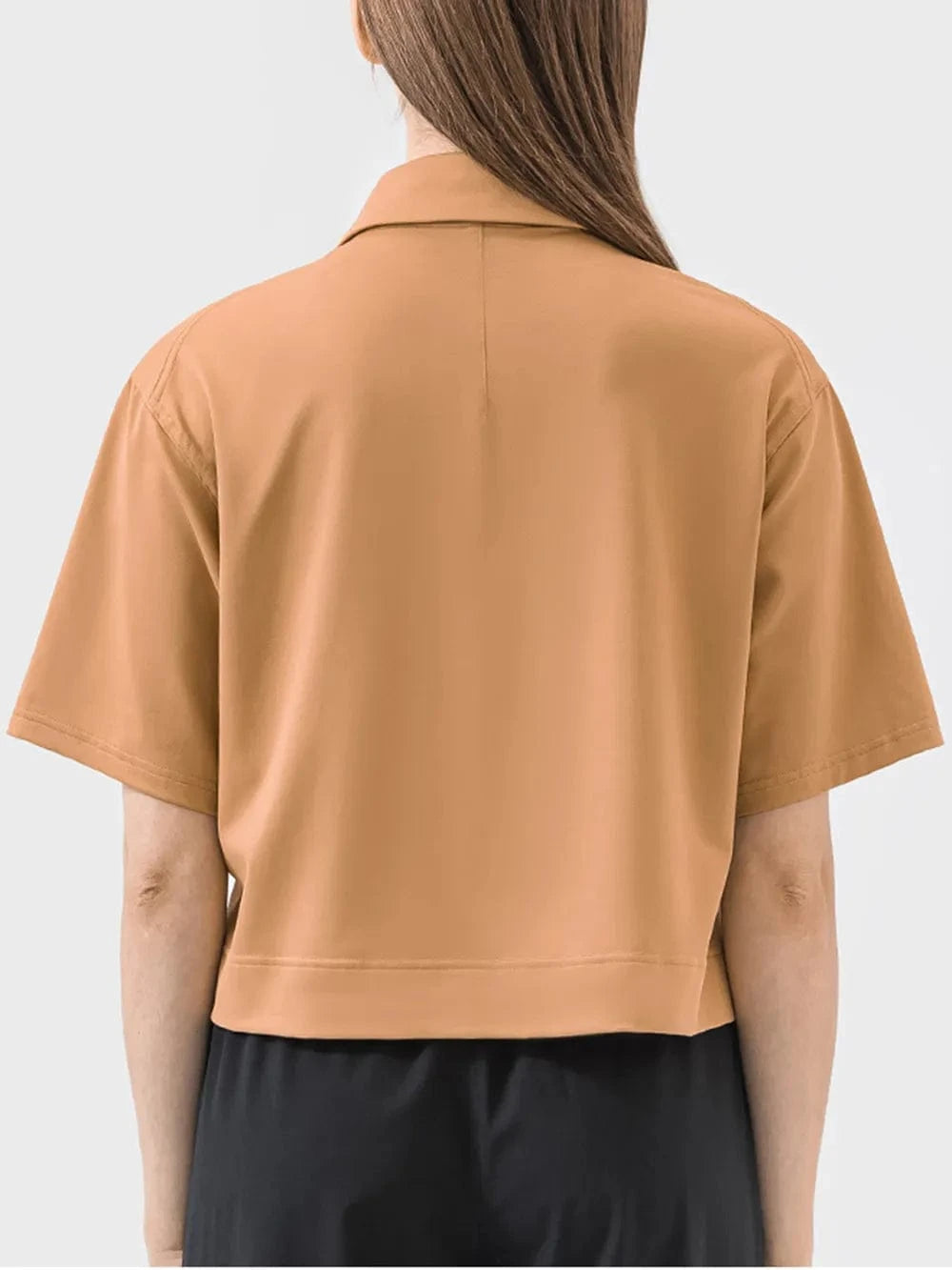 Millennia Half Button Short Sleeve Active T-Shirt - ShalayeFashion
