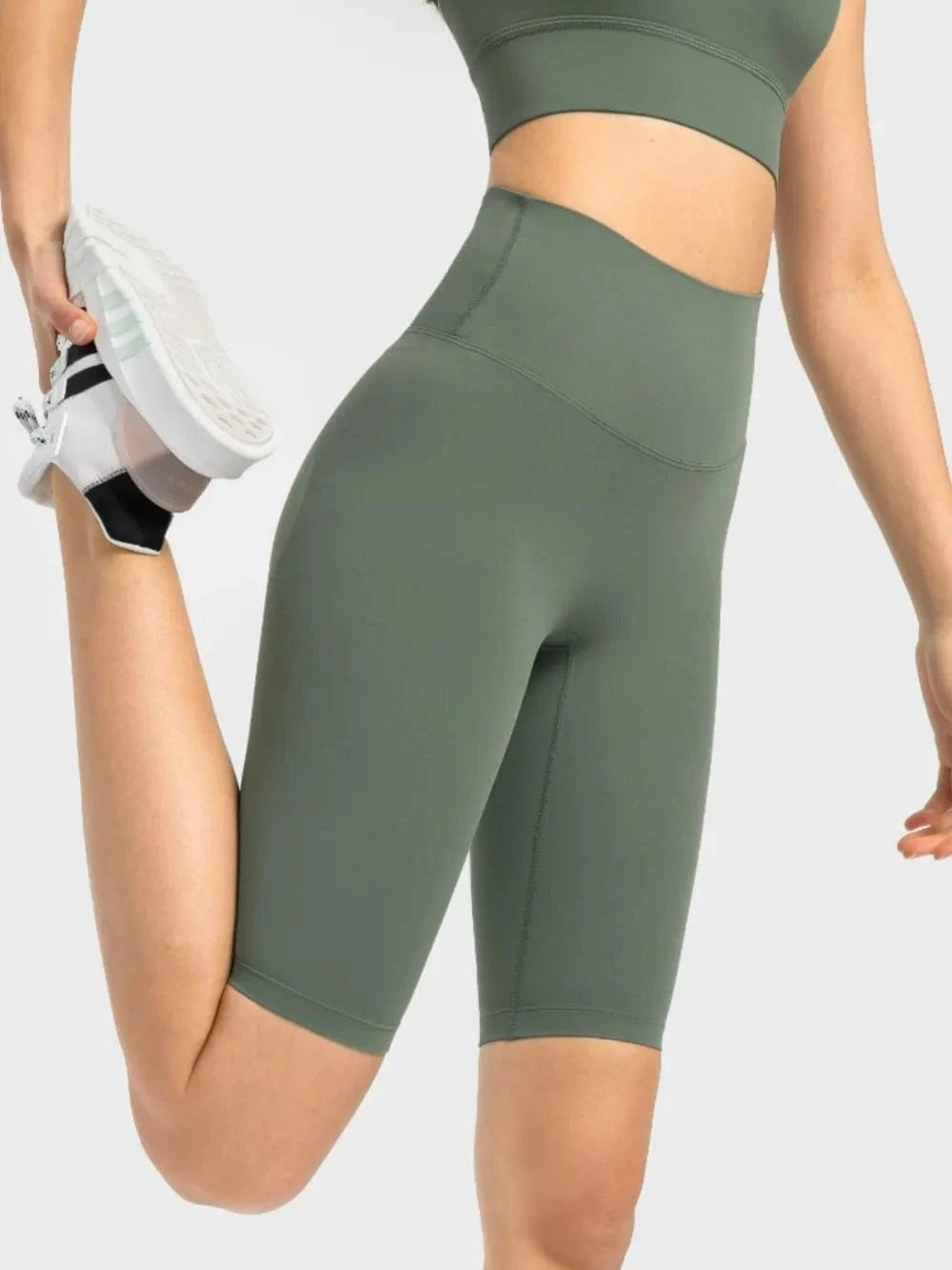 Millennia High Rise Wide Waistband Active Shorts - ShalayeFashion