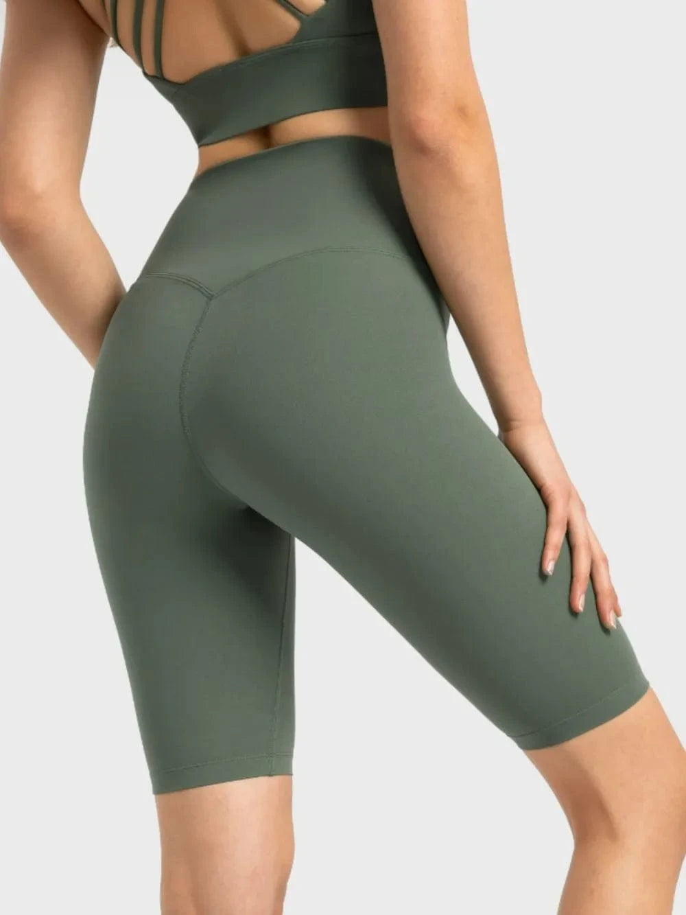 Millennia High Rise Wide Waistband Active Shorts - ShalayeFashion