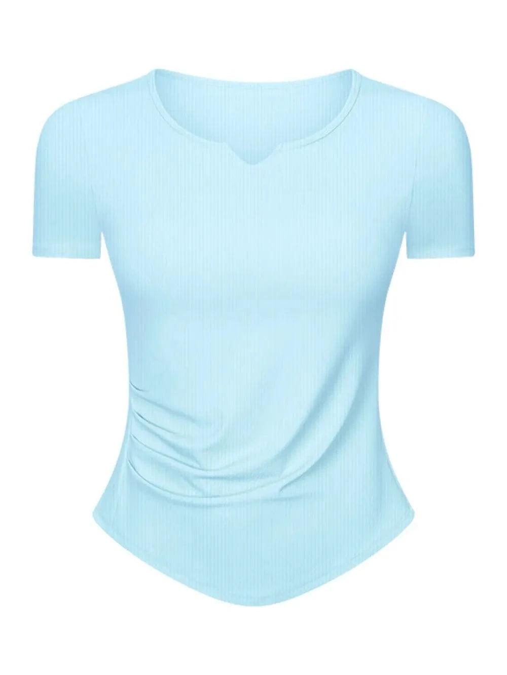 Millennia Notched Short Sleeve Active T-Shirt - ShalayeFashion
