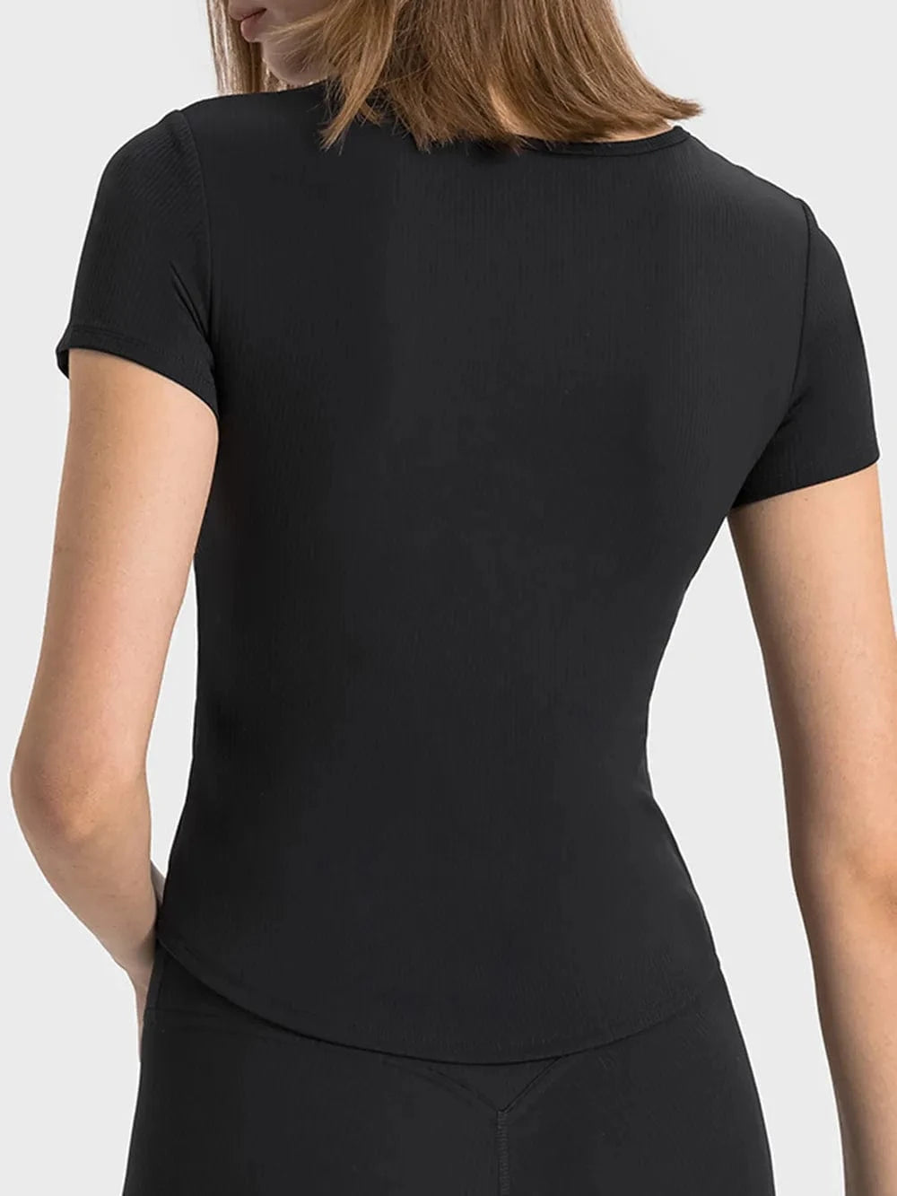 Millennia Notched Short Sleeve Active T-Shirt - ShalayeFashion