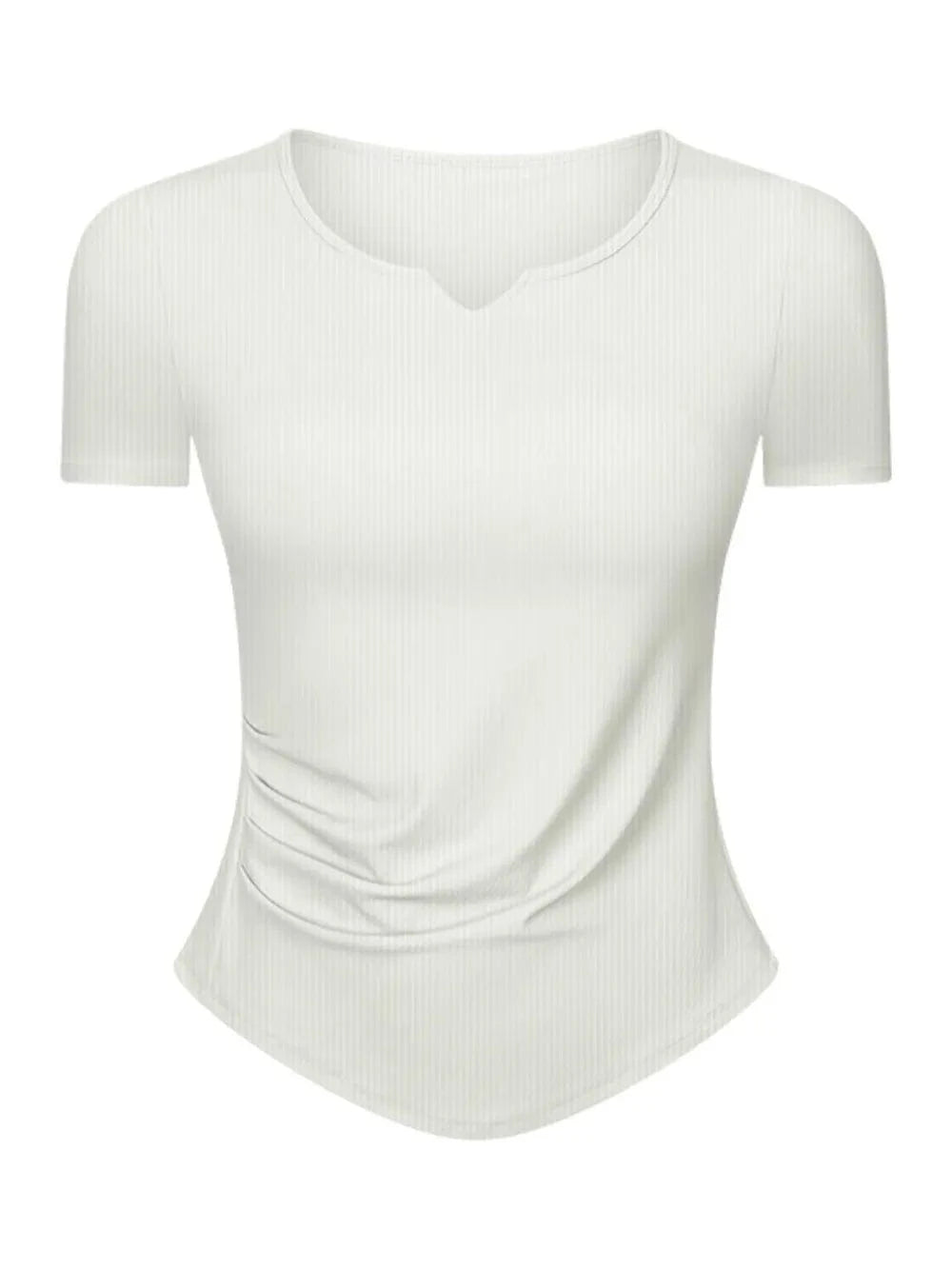 Millennia Notched Short Sleeve Active T-Shirt - ShalayeFashion