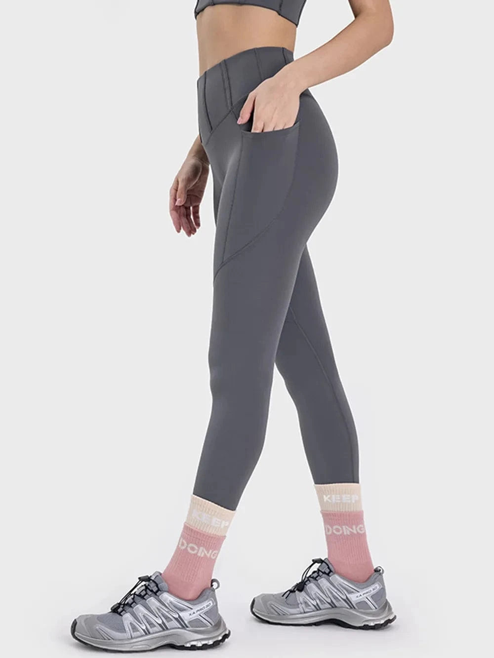 Millennia Pocketed High Waist Active Leggings - ShalayeFashion