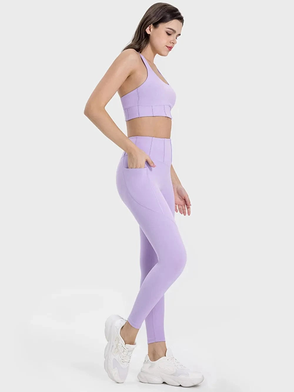 Millennia Pocketed High Waist Active Leggings - ShalayeFashion