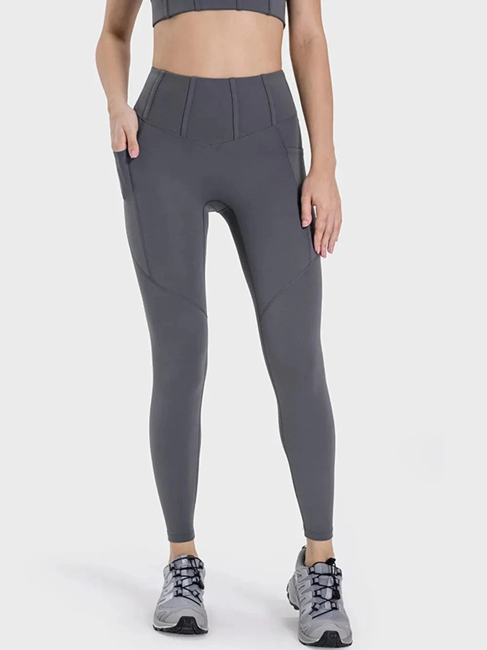Millennia Pocketed High Waist Active Leggings - ShalayeFashion
