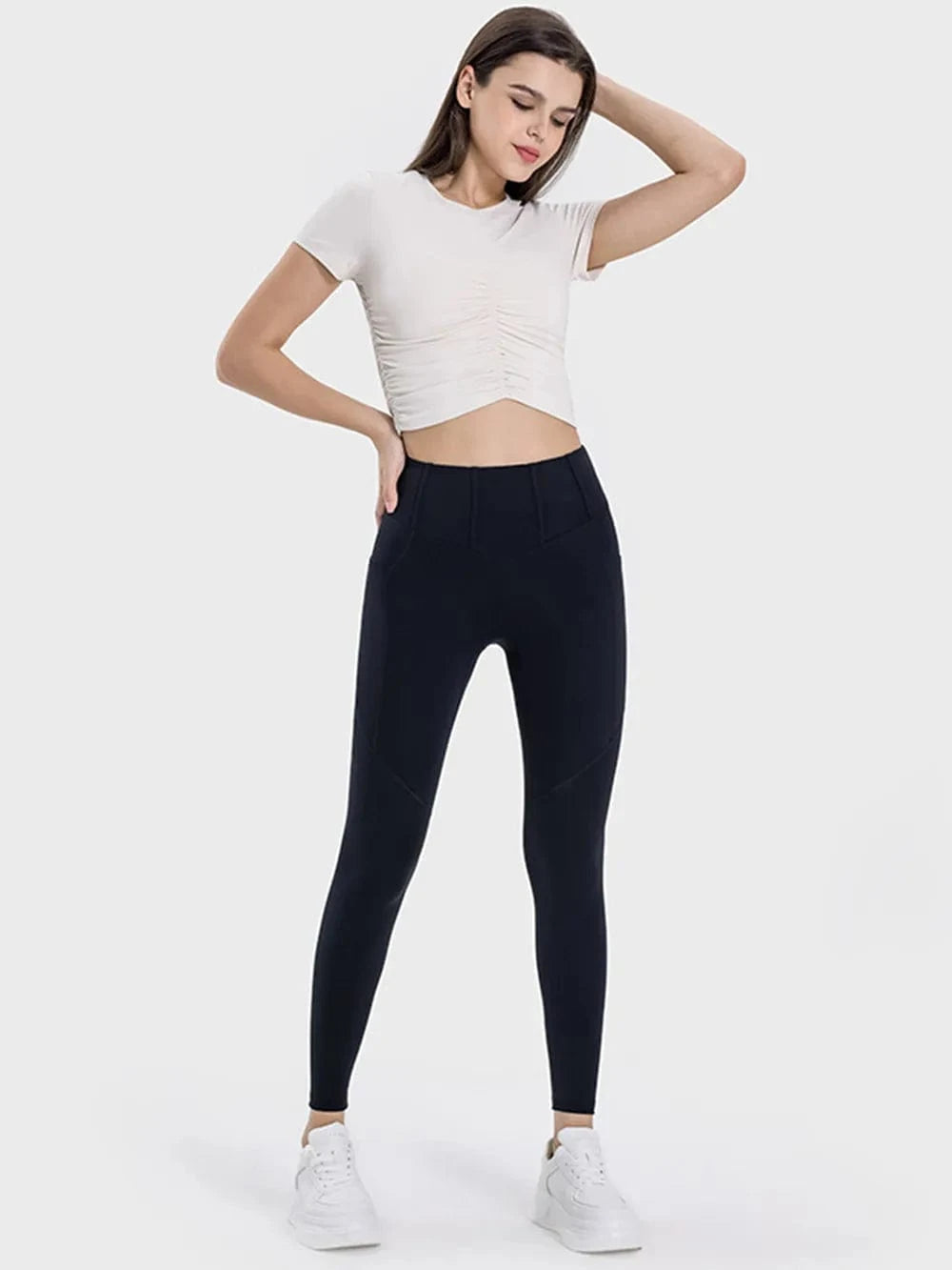 Millennia Pocketed High Waist Active Leggings - ShalayeFashion