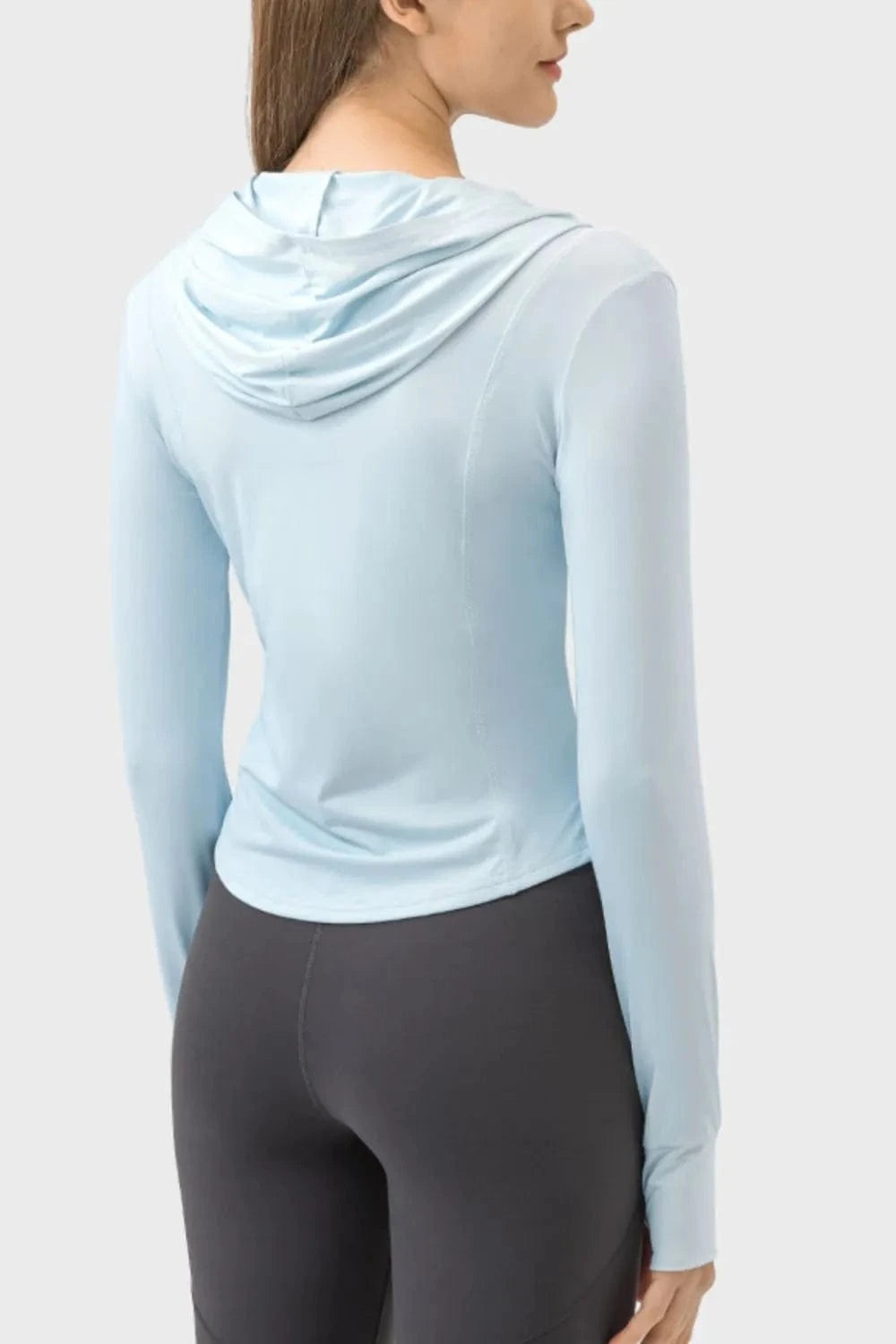 Millennia Pocketed Zip Up Hooded Long Sleeve Active Outerwear - ShalayeFashion