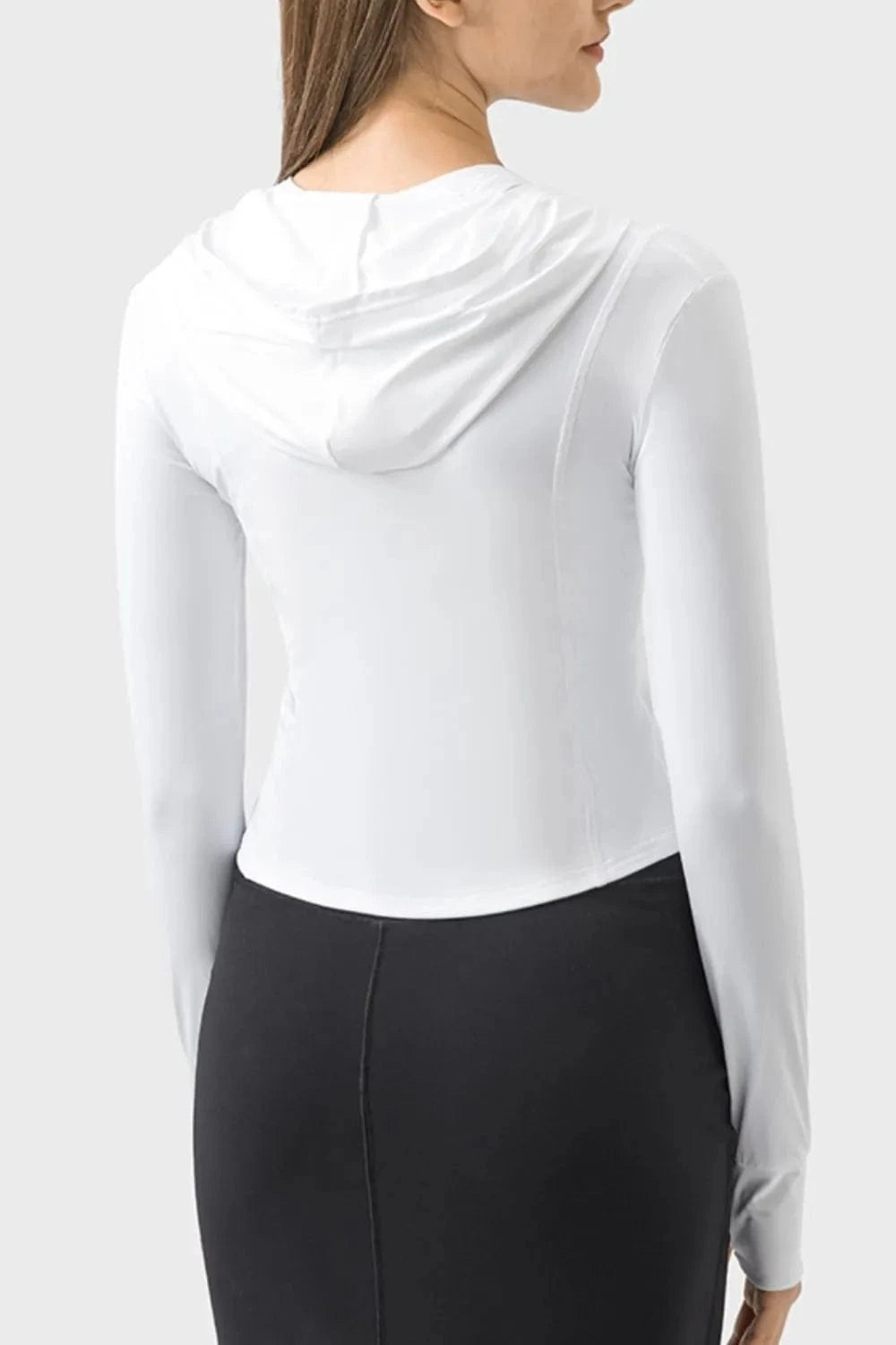 Millennia Pocketed Zip Up Hooded Long Sleeve Active Outerwear - ShalayeFashion