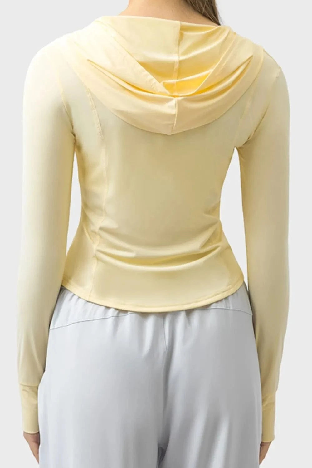 Millennia Pocketed Zip Up Hooded Long Sleeve Active Outerwear - ShalayeFashion
