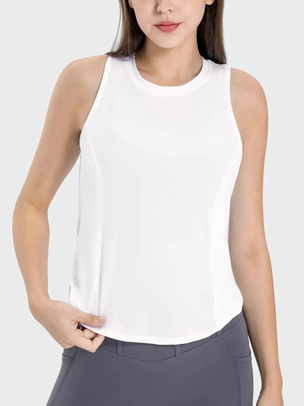 Millennia Round Neck Active Tank - ShalayeFashion