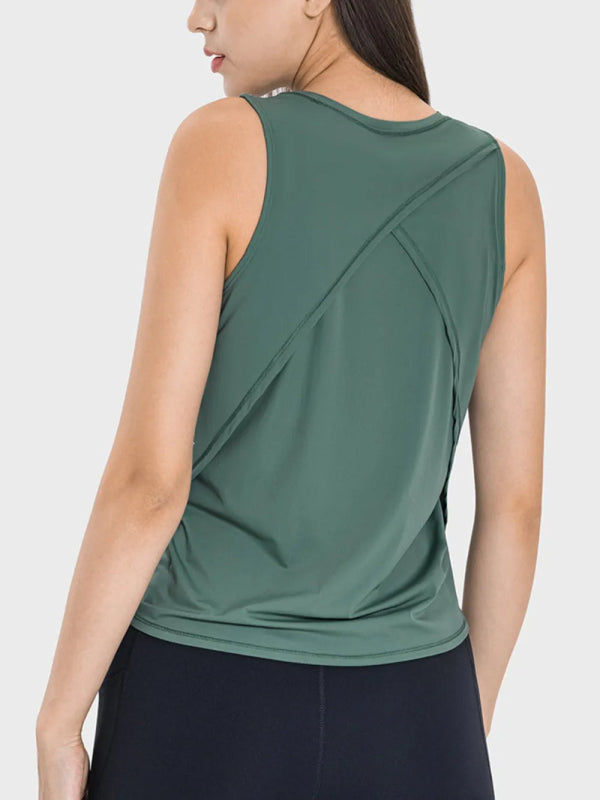 Millennia Round Neck Active Tank - ShalayeFashion