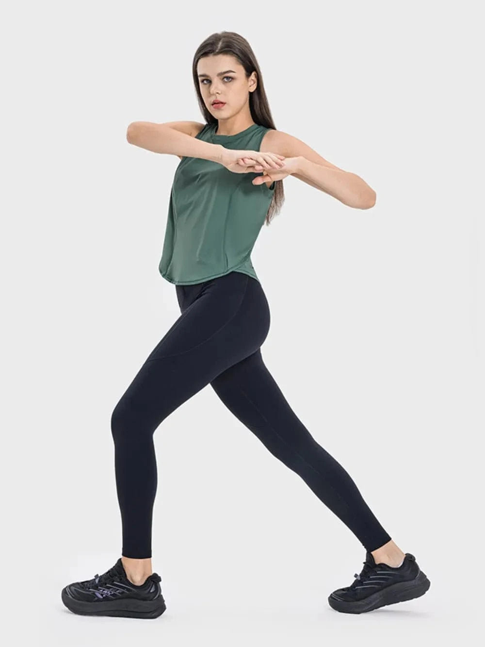 Millennia Round Neck Active Tank - ShalayeFashion