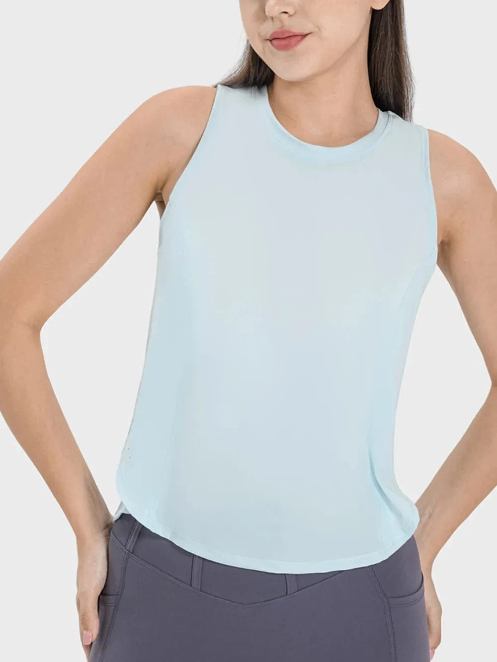 Millennia Round Neck Active Tank - ShalayeFashion