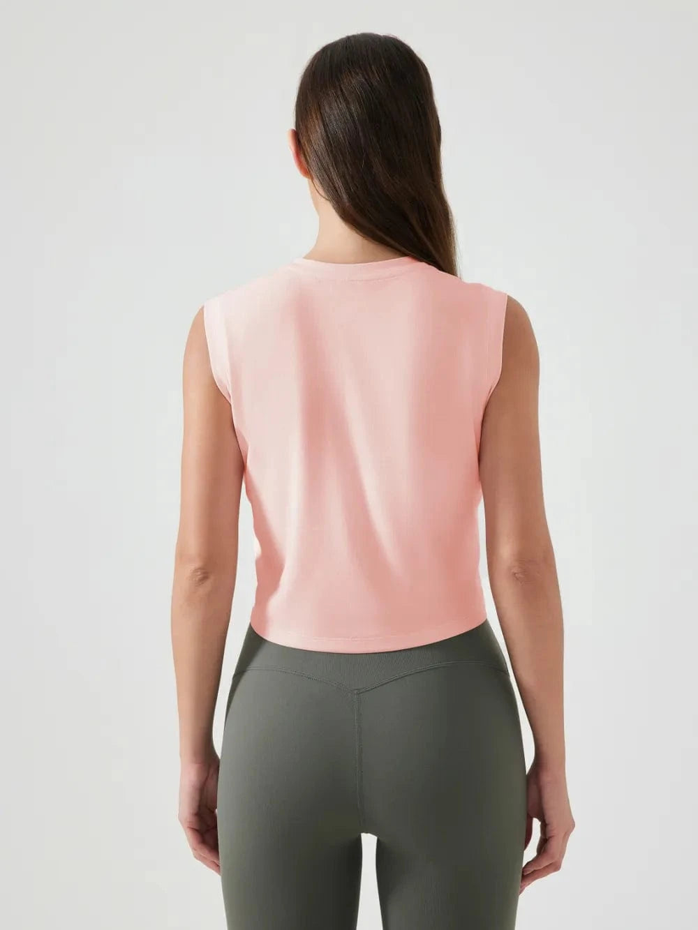 Millennia Round Neck Cropped Active Tank - ShalayeFashion