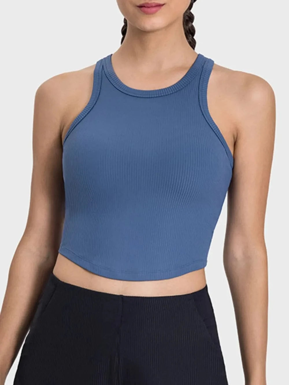 Millennia Round Neck Racerback Active Tank - ShalayeFashion