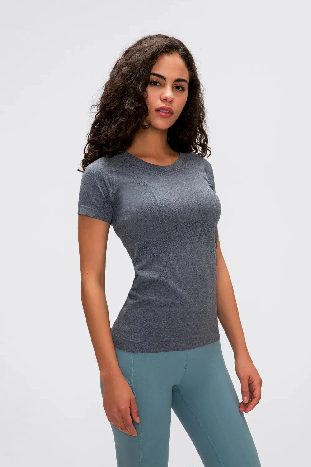 Millennia Round Neck Short Sleeve Active T-Shirt - ShalayeFashion