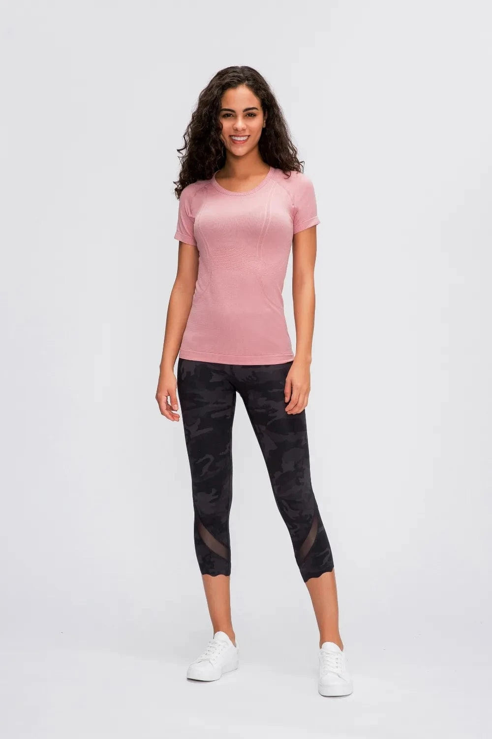 Millennia Round Neck Short Sleeve Active T-Shirt - ShalayeFashion