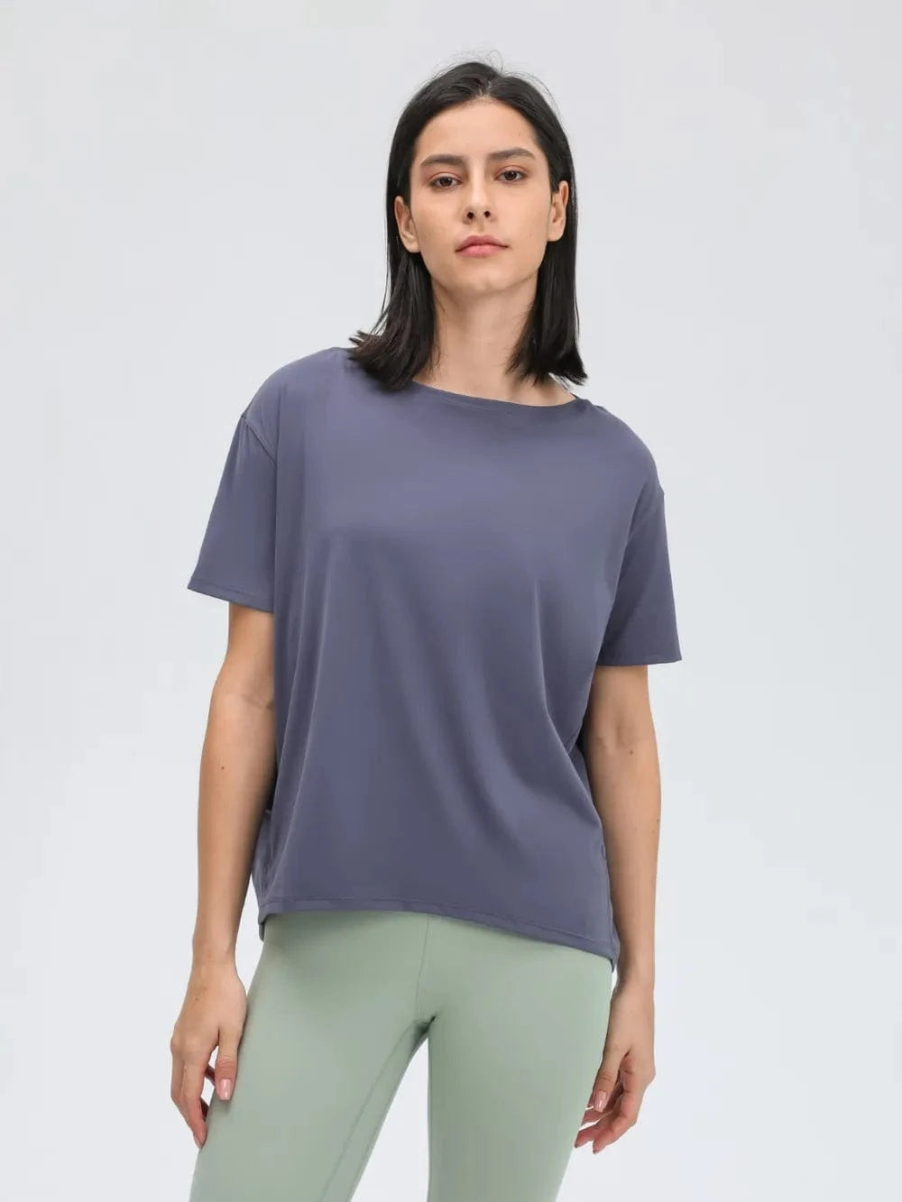 Millennia Round Neck Short Sleeve Active T-Shirt - ShalayeFashion