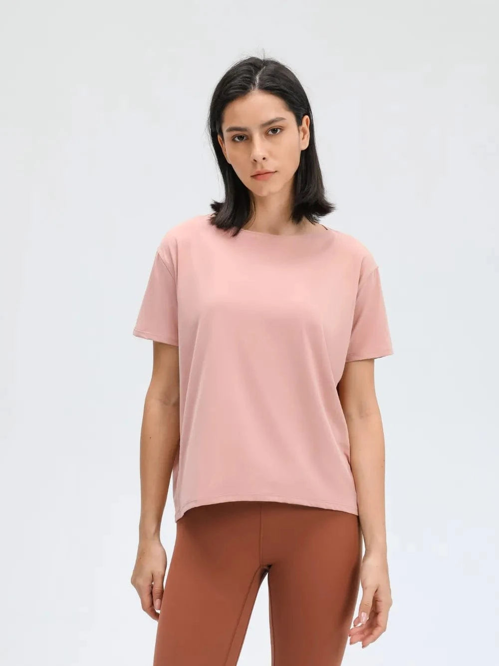 Millennia Round Neck Short Sleeve Active T-Shirt - ShalayeFashion