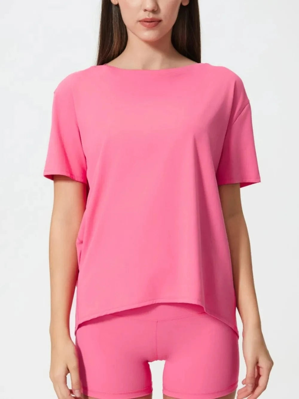 Millennia Round Neck Short Sleeve Active T-Shirt - ShalayeFashion
