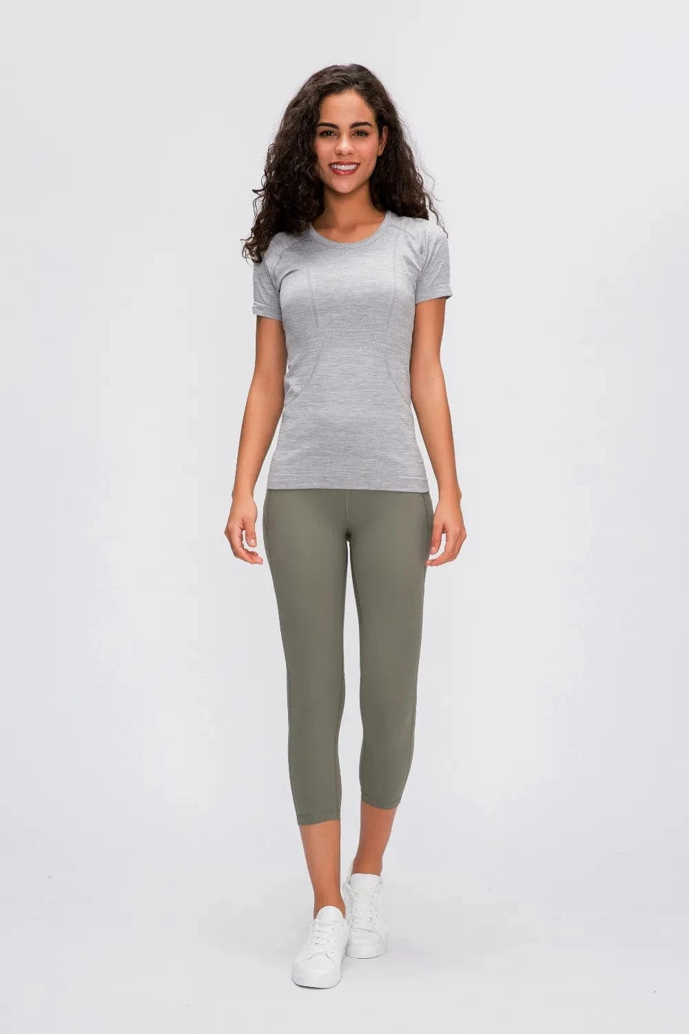 Millennia Round Neck Short Sleeve Active T-Shirt - ShalayeFashion