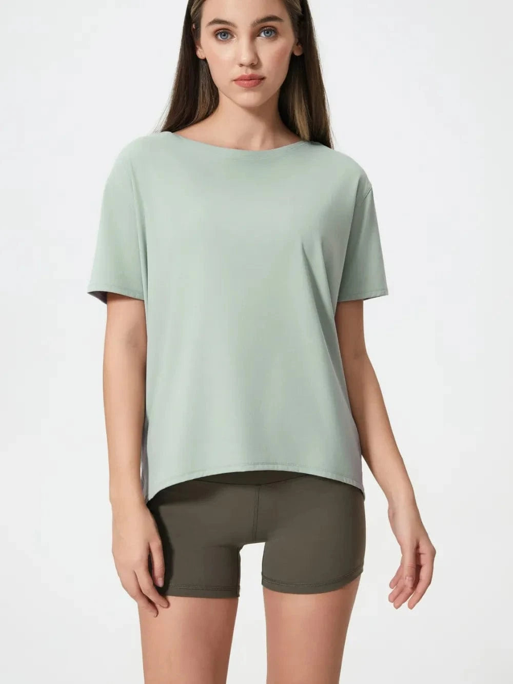 Millennia Round Neck Short Sleeve Active T-Shirt - ShalayeFashion