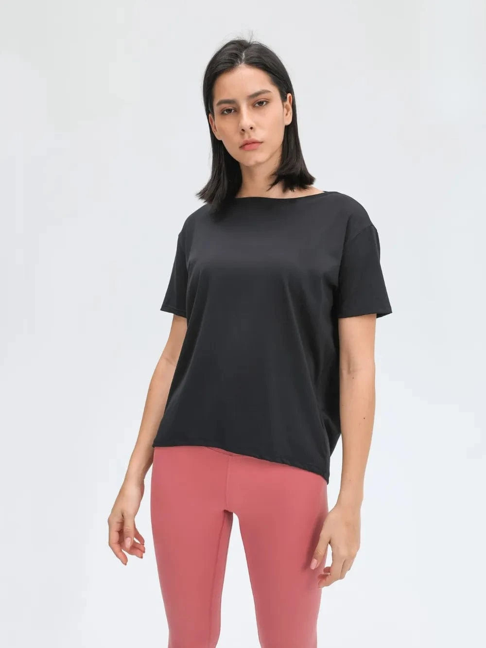 Millennia Round Neck Short Sleeve Active T-Shirt - ShalayeFashion