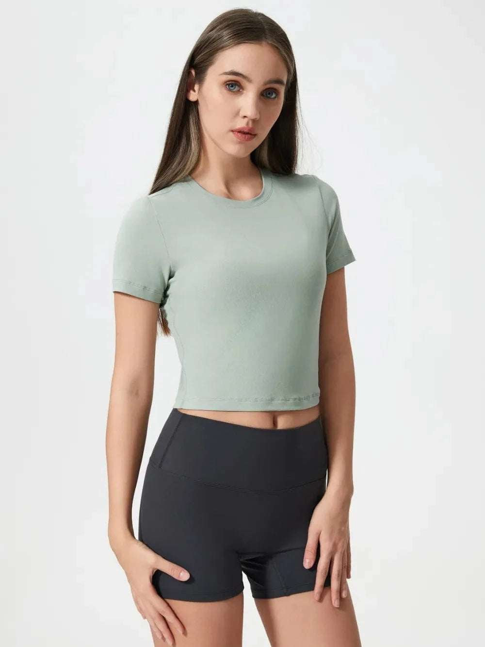 Millennia Round Neck Short Sleeve Active T-Shirt - ShalayeFashion