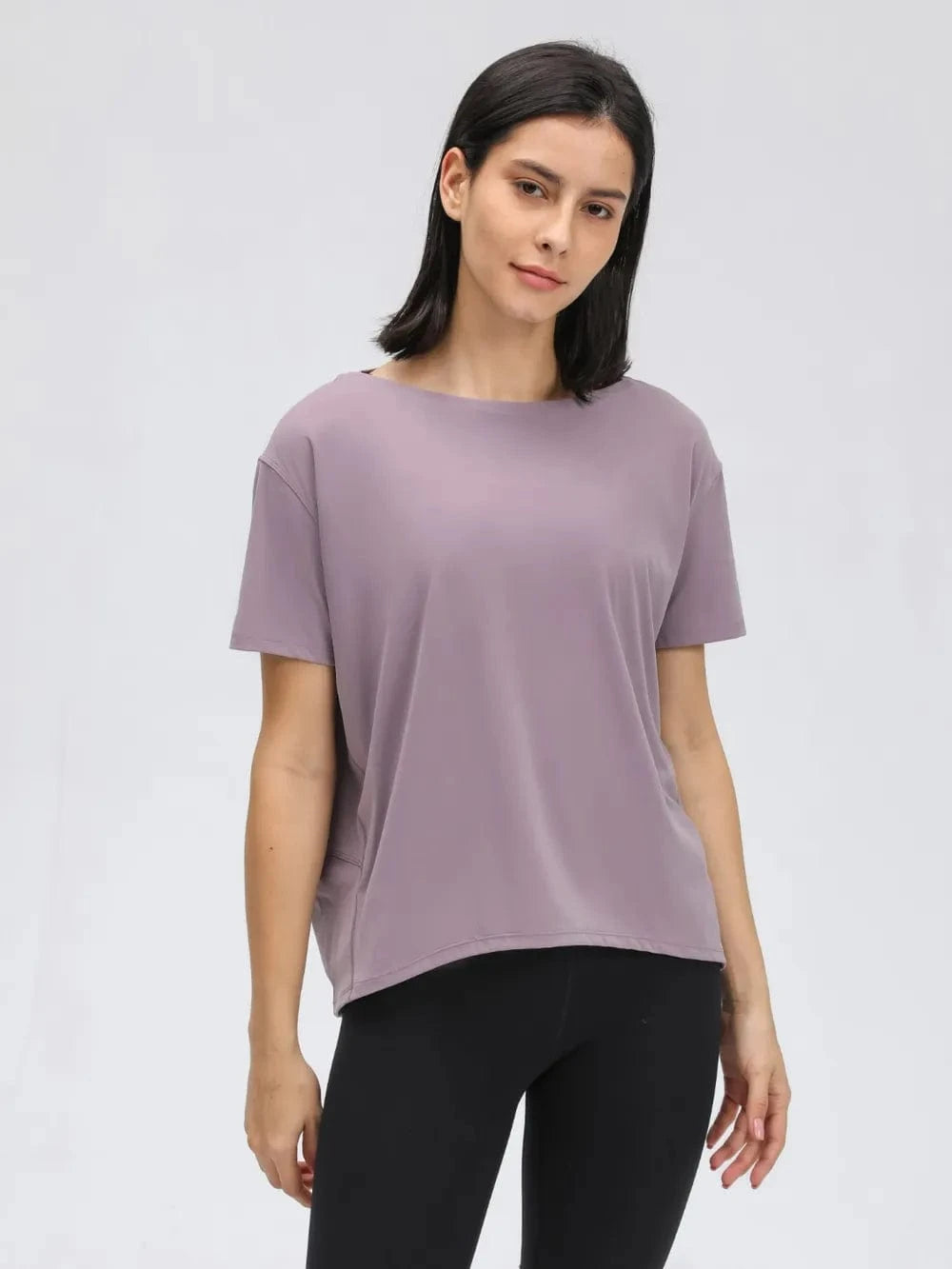 Millennia Round Neck Short Sleeve Active T-Shirt - ShalayeFashion