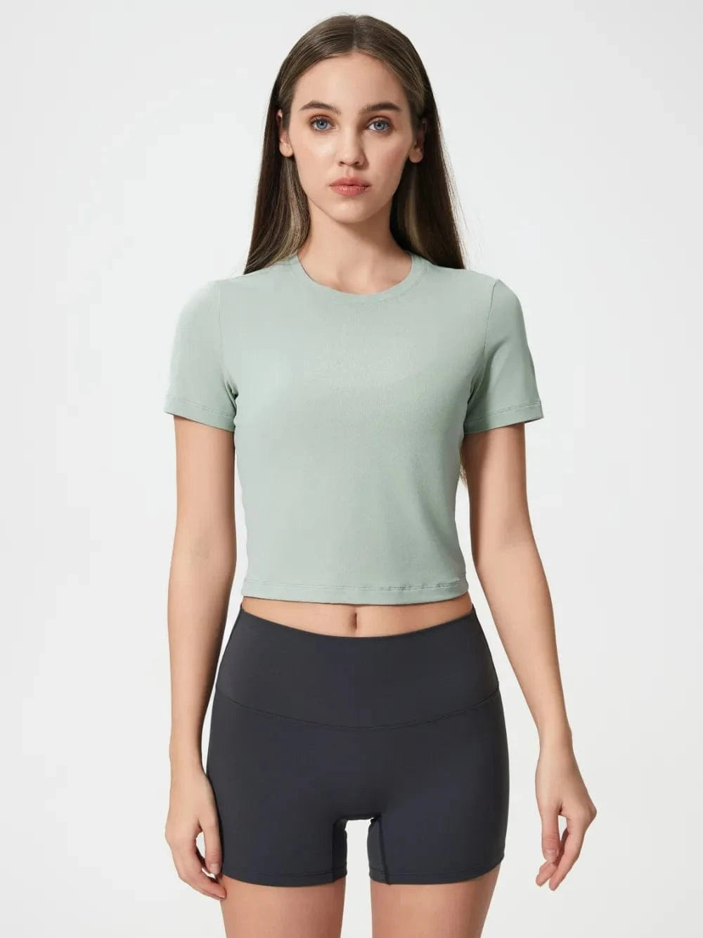 Millennia Round Neck Short Sleeve Active T-Shirt - ShalayeFashion