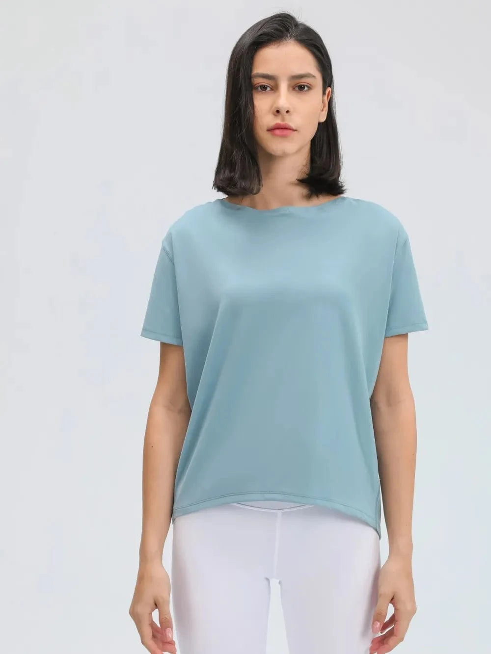 Millennia Round Neck Short Sleeve Active T-Shirt - ShalayeFashion