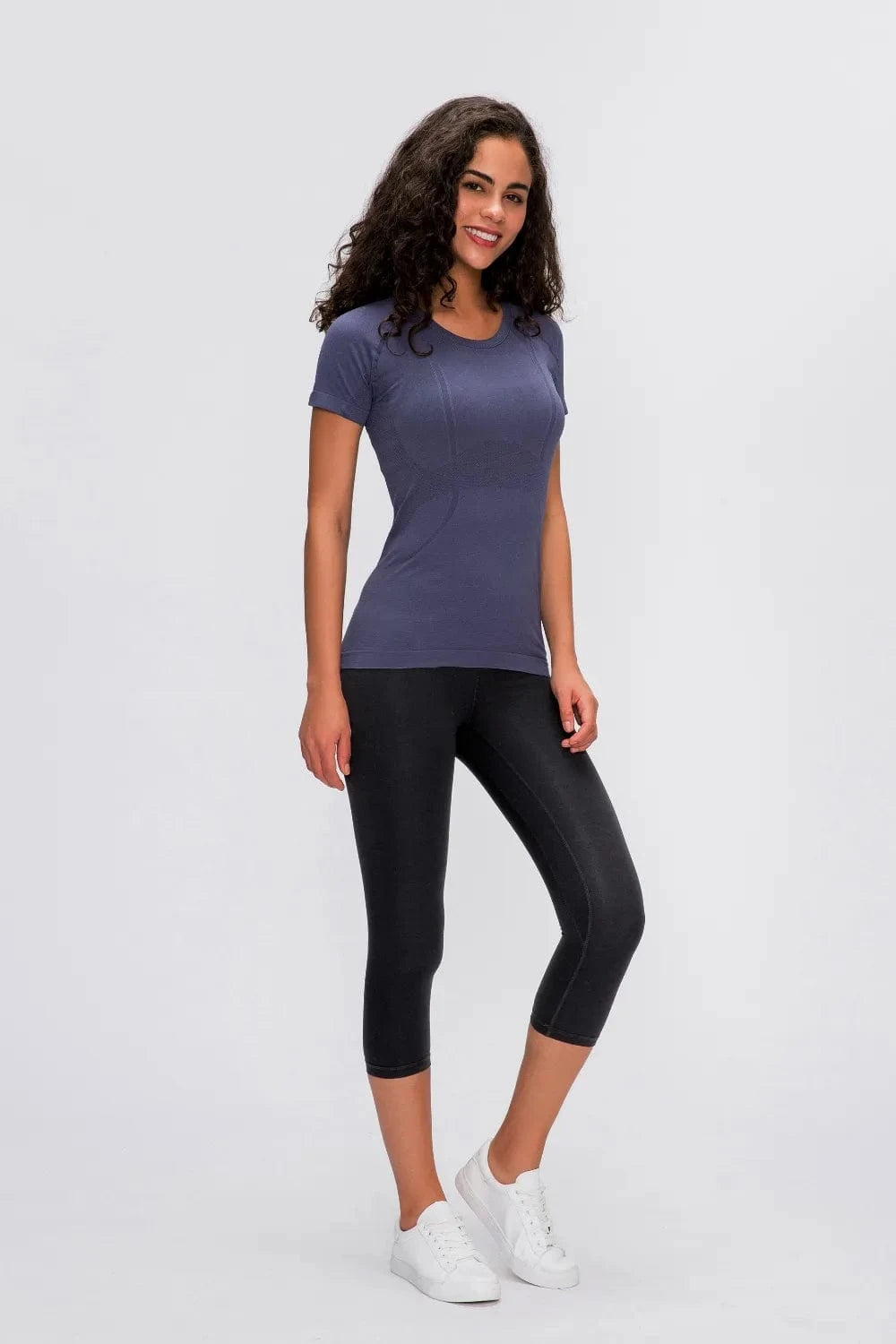 Millennia Round Neck Short Sleeve Active T-Shirt - ShalayeFashion