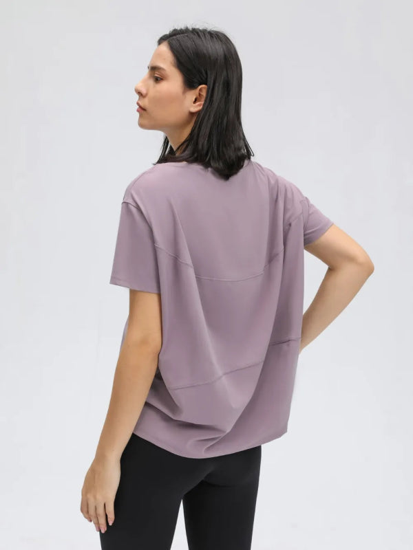 Millennia Round Neck Short Sleeve Active T-Shirt - ShalayeFashion