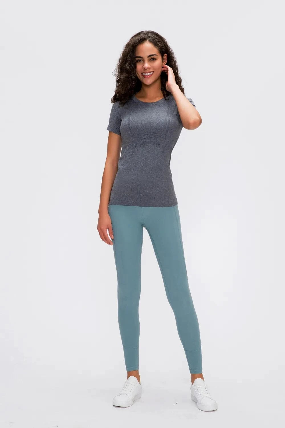 Millennia Round Neck Short Sleeve Active T-Shirt - ShalayeFashion